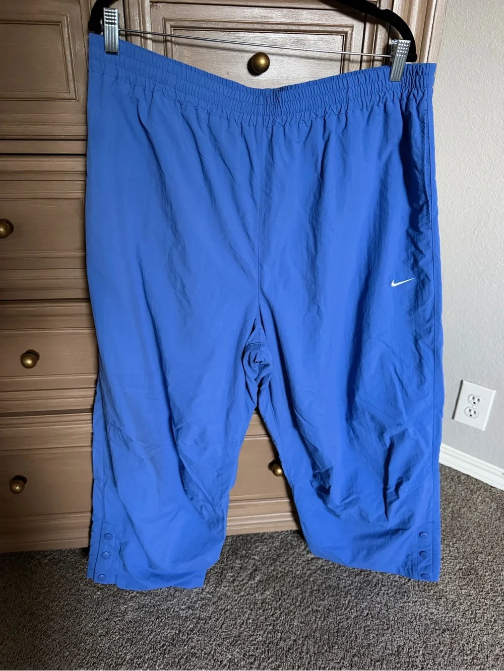 Nike Blue Track Pants with Snap Buttons